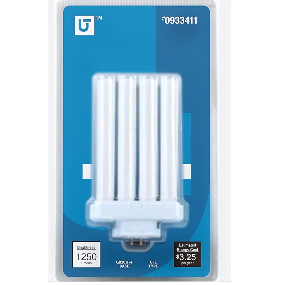 11 pack Utilitech 75W T4 CFL Light Bulb 6500K Daylight GX10Q-4 Base 1250 Lumens